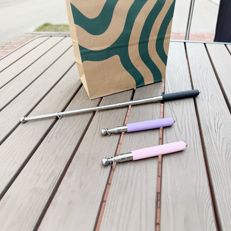 Mini telescopic pointer 60cm stainless steel finger reading stick teacher baton macaron color teaching demonstration supplies