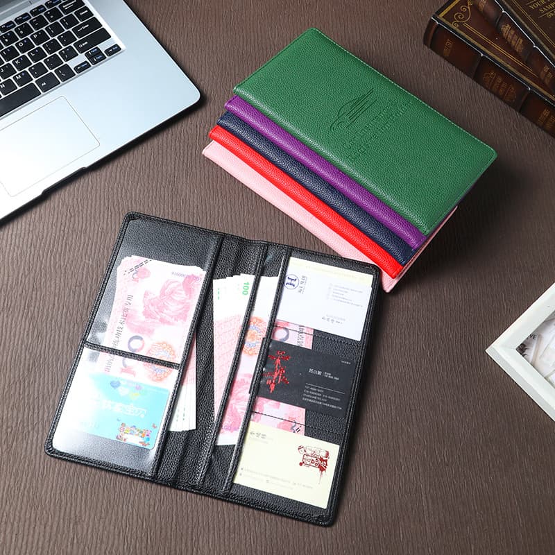 PU leather car document card holder, document storage bag, portable coin and credit card holder, leather cash wallet