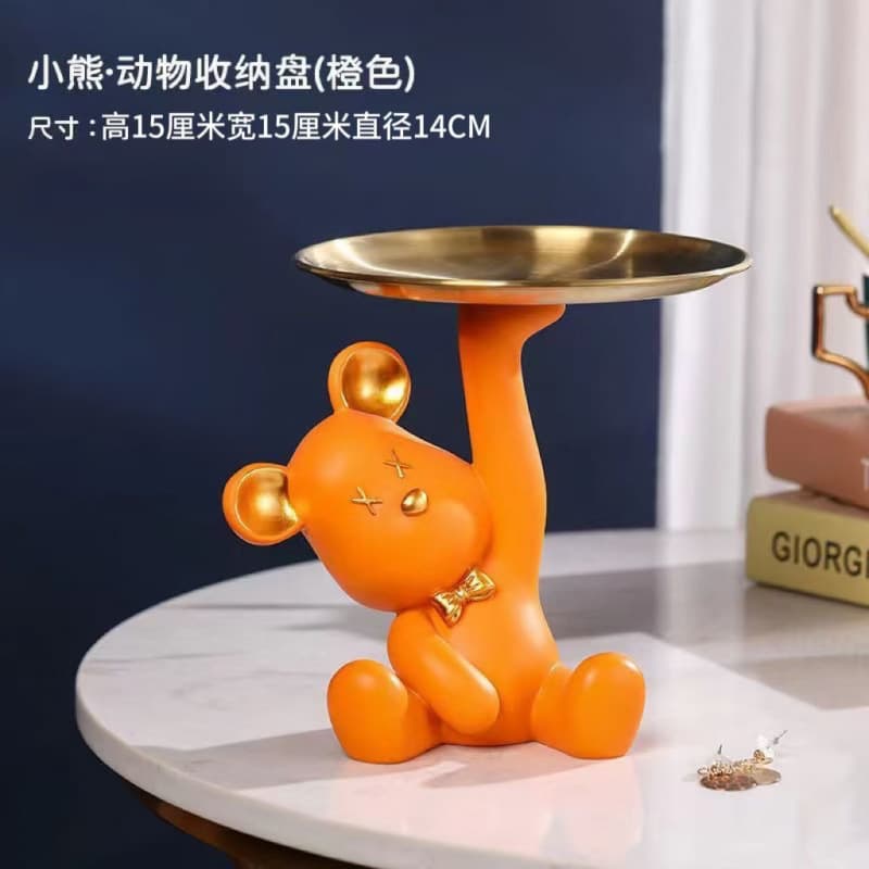 Entryway Key Organizer Tray Decoration for Living Room Office Desk Luxury Home Honey Bear Tray