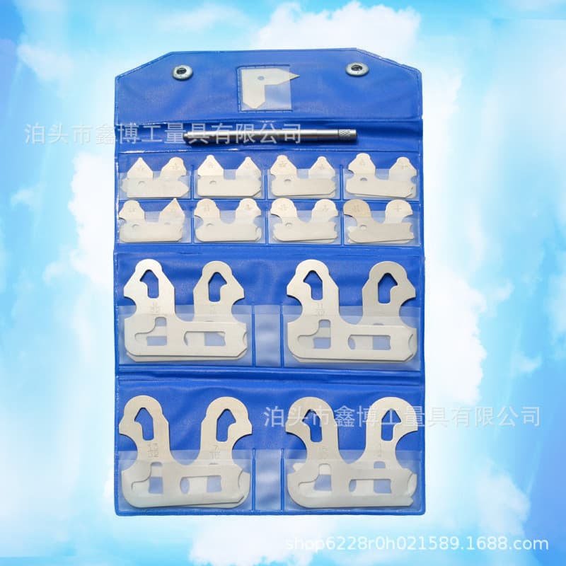 0.5-13 radius template set stainless steel 26 pieces with handle R gauge arc detection 0.5mm radius gauge kit.