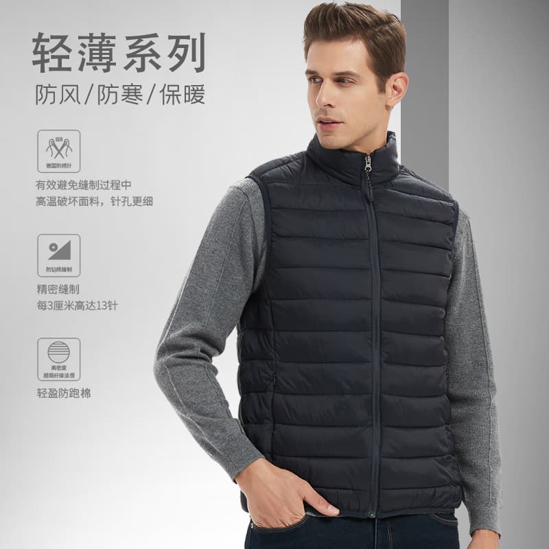 New cotton vest men's cotton jacket stand collar down cotton vest winter warm vest jacket sleeveless cotton jacket wholesale