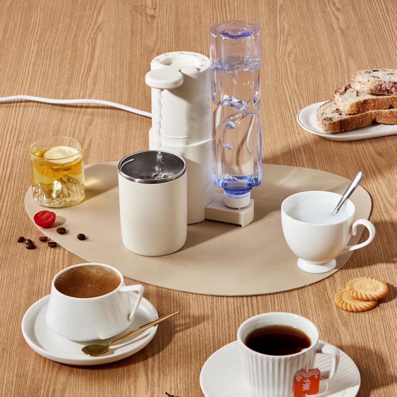 Instant hot water dispenser, portable water maker for office, home, and travel, perfect as a gift.