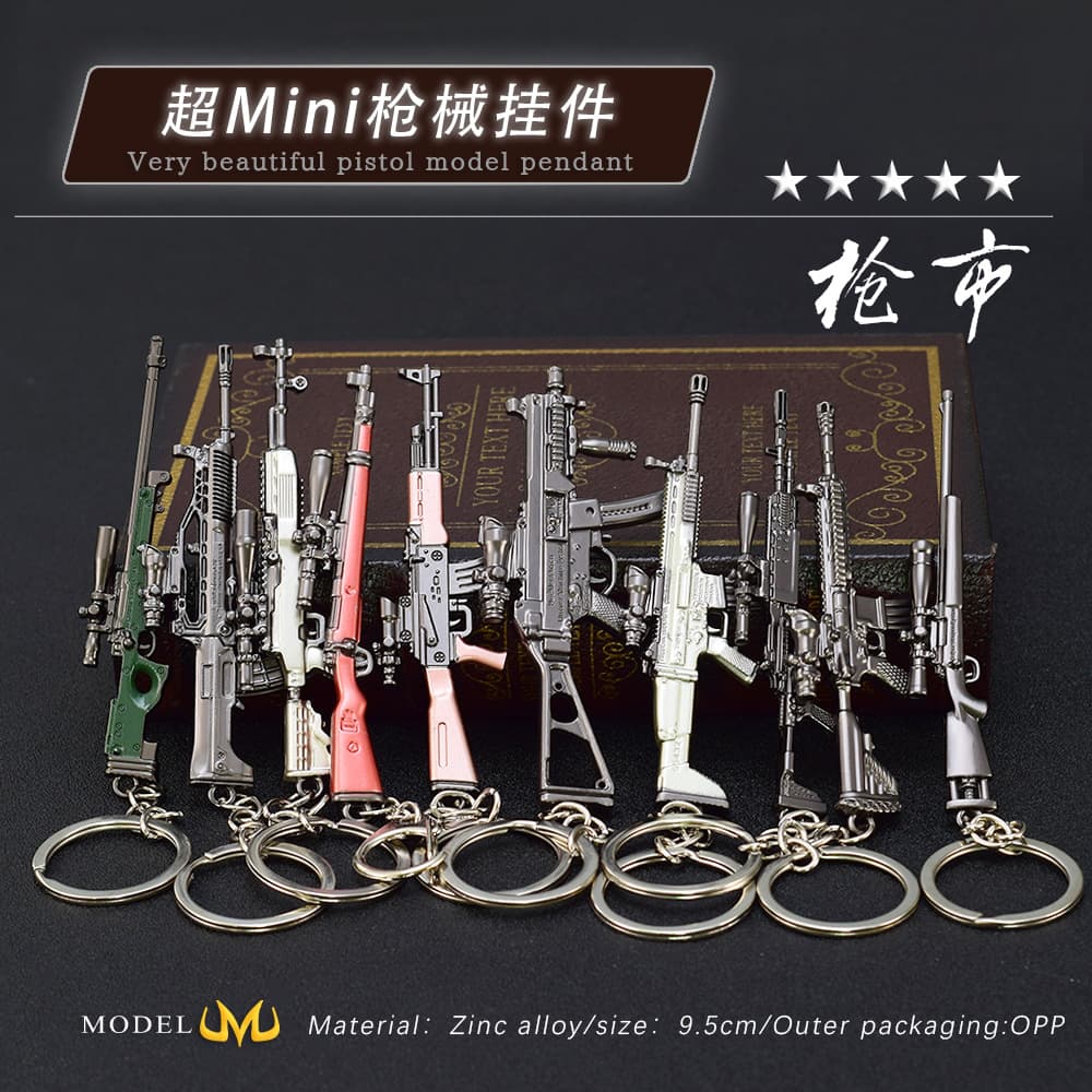 Hot Weapon Model Craft Ornament SCAR-L Weapon Model 98K M24 Metal Keychain Toy
