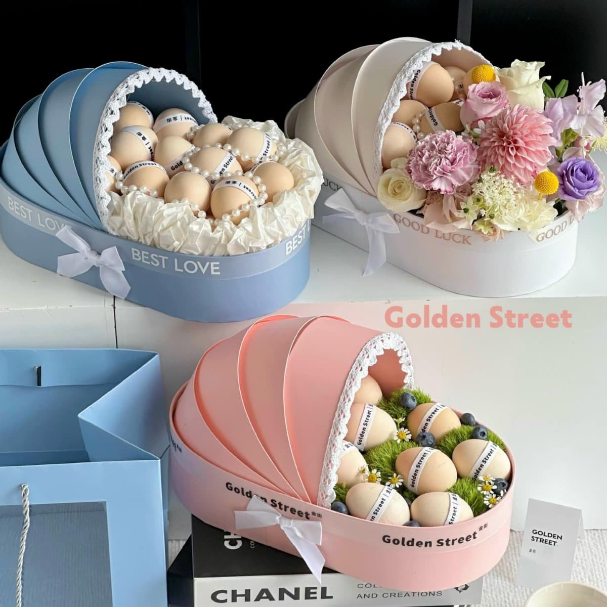 Cradle Flower Fruit Gift Box, Valentine's Day Full Moon Gift, 100-Day Celebration Gift Box, Universal Fruit Gift Box Empty Box