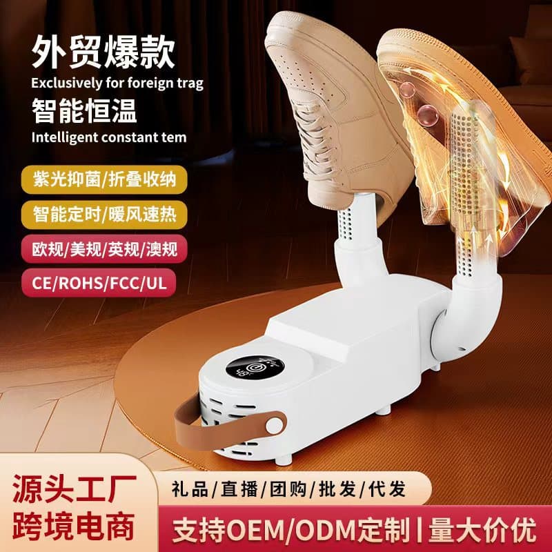 Cross-border New Heating Timer Shoe Dryer for Home Temperature Control Disinfection Deodorizing Wet and Dry Use Shoe Warmer