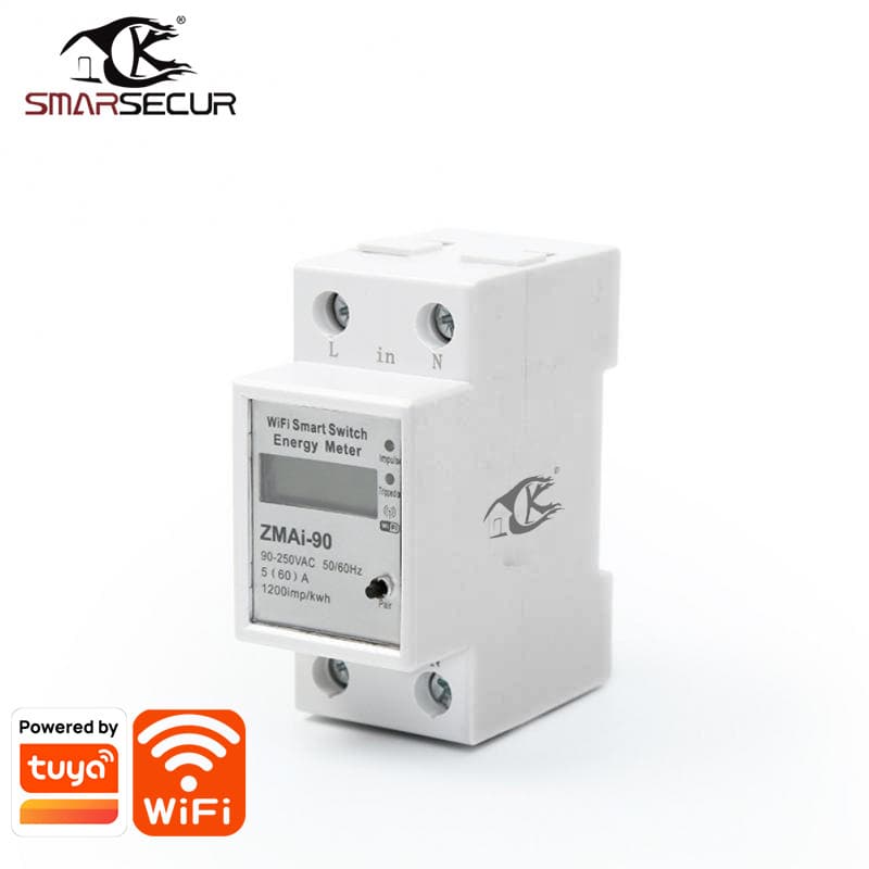 Graffiti Smart WiFi Meter, Household Remote Meter Reading, Single-Phase Rail Type, Current Voltage Power Electrical Value