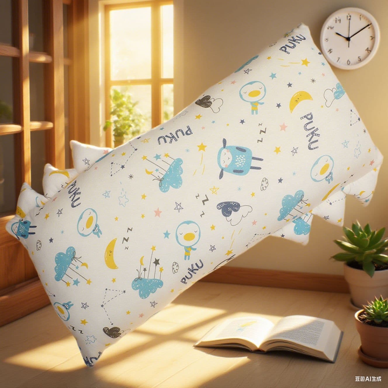 Infant Plant-Based Bamboo Fiber Pillow, Soothing Companion Sleep Pillow for 0-1 Year, Breathable Anti-Deflection Baby-Specific Pillow