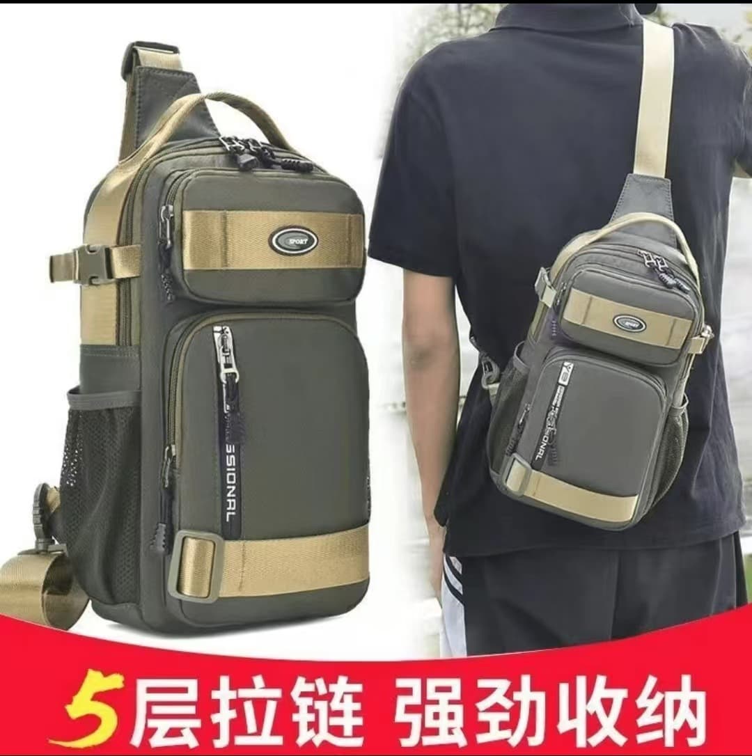 New Large Capacity Men's Chest Bag Crossbody Shoulder Bag Oxford Cloth Multifunctional Portable Phone Bag