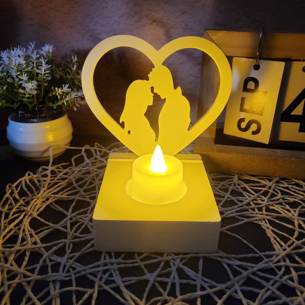 S1018 Couple Love Desktop Decoration Cement Plaster Mold DIY Silicone Mold