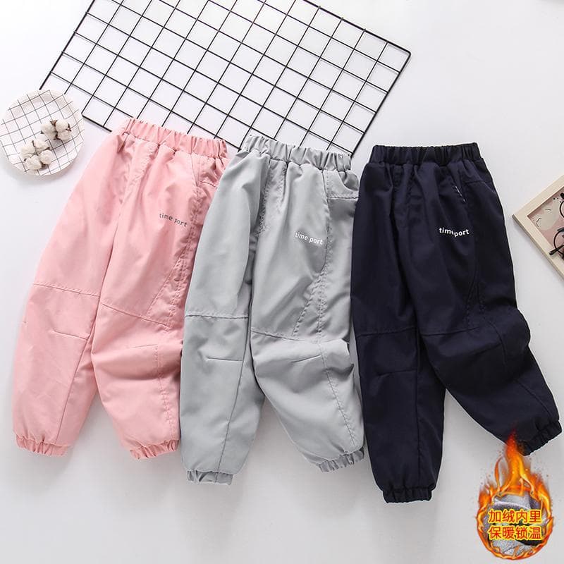 Children's Hiking Pants Windproof Waterproof Fleece-Lined Girls Big Kids Spring/Autumn Pants Fleece-Lined Autumn/Winter Boys' Warm Ski Pants