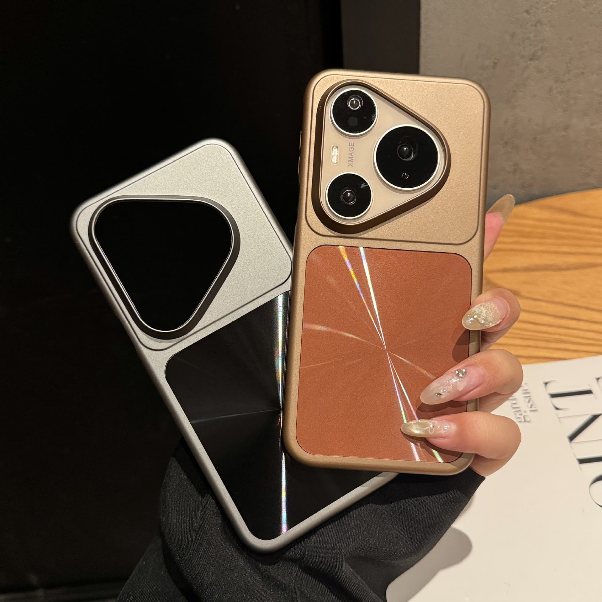 New Large Aperture Aurora CD Pattern Case for Huawei Mate60, Mate70 Pro Full Coverage PC Shockproof Protective Cover