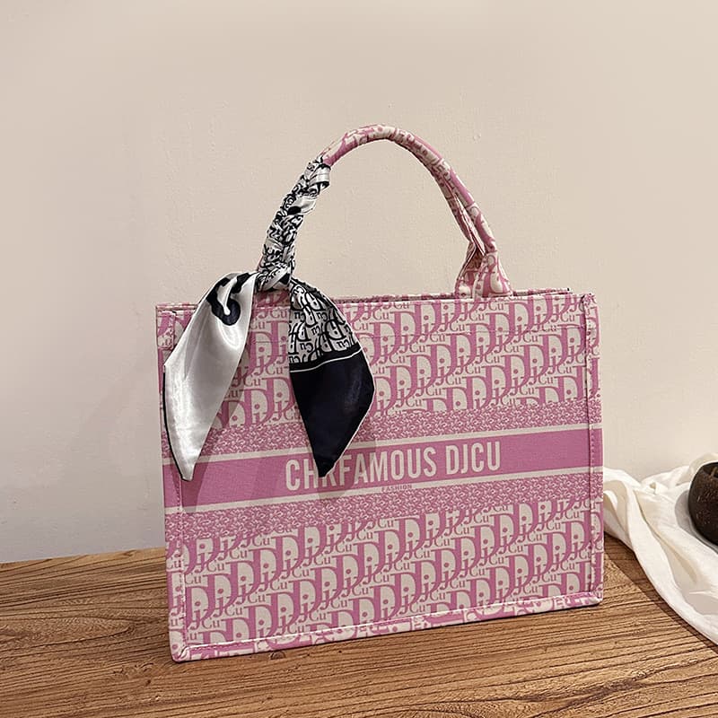 Premium Canvas Embroidered Book Tote Bag 2026 New Style Fashion Versatile Commuter Large Capacity Handbag