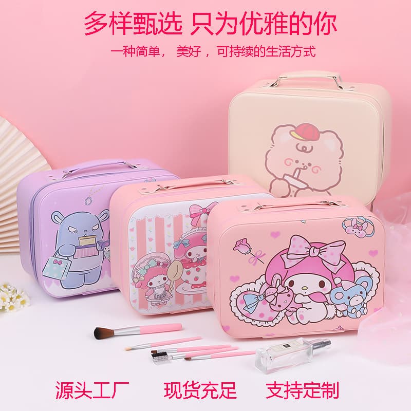Makeup Case Handbag Cosmetic Bag Large Capacity Storage Box Mirror Sanrio Gift Waterproof