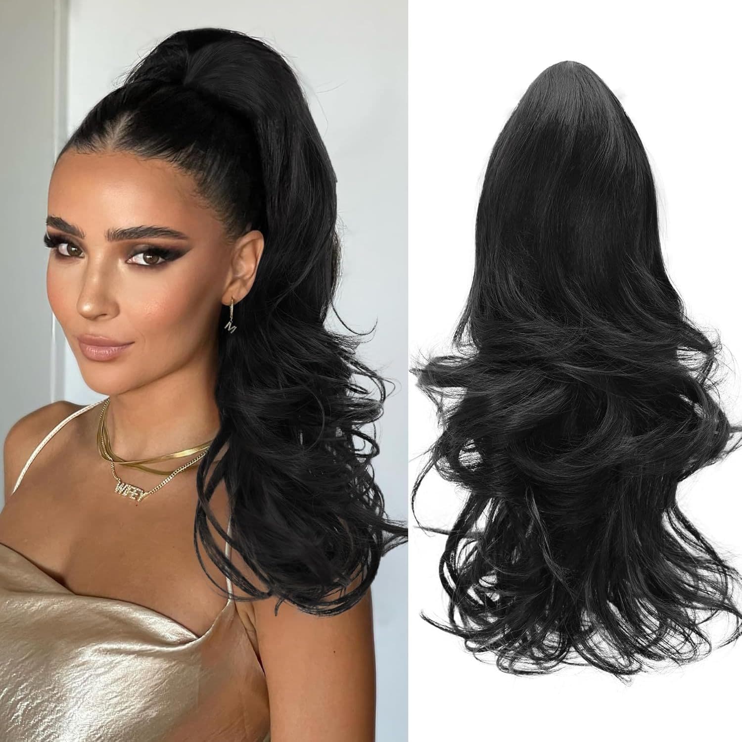 Cross-border Women's Ponytail Hair Clip Curly Ponytail Hair with Loose Waves Ponytail Hair