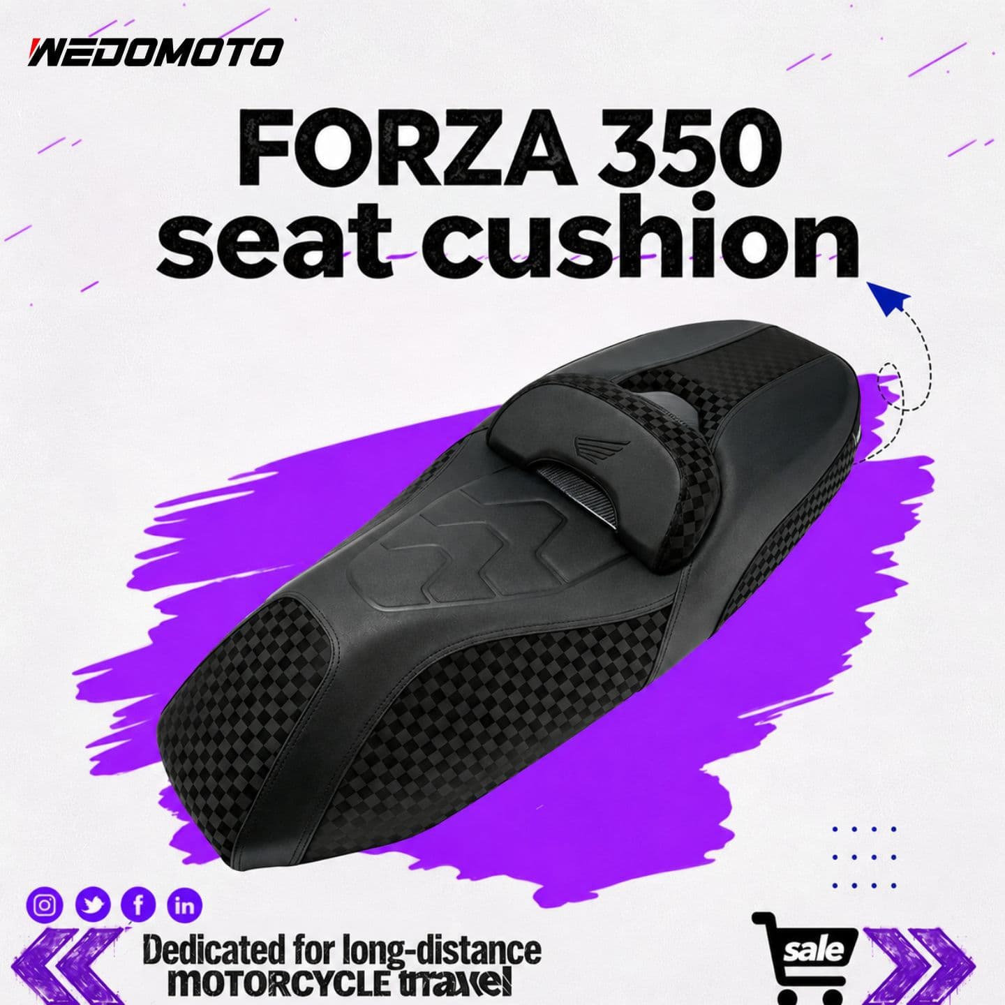 New model suitable for Honda FORZA350 motorcycle comfortable belt waist waterproof modified replacement seat bag assembly