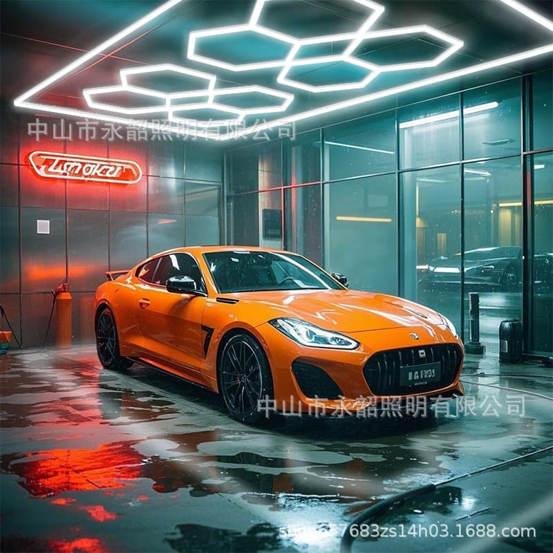 Cross-border LED Honeycomb Light Hexagonal Connectable Honeycomb Light Car Wash Auto Repair Beauty Work Light DIY Strip Fitness Office