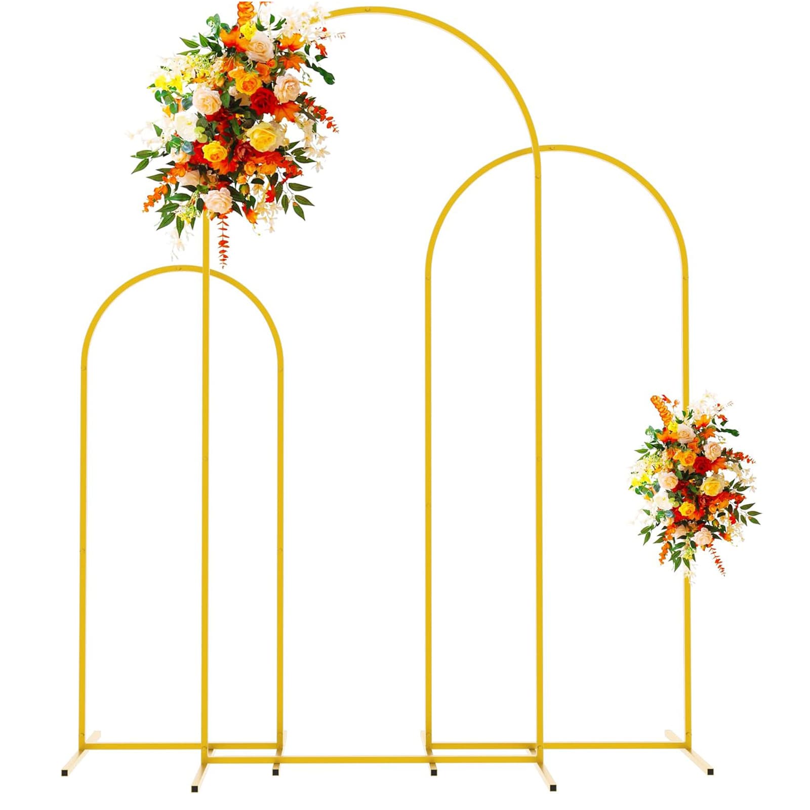 Cross-Border Hot-Selling 7.2ft Metal Arch Background Stand, Golden Iron Wedding Arch, Party Ball Arch Frame