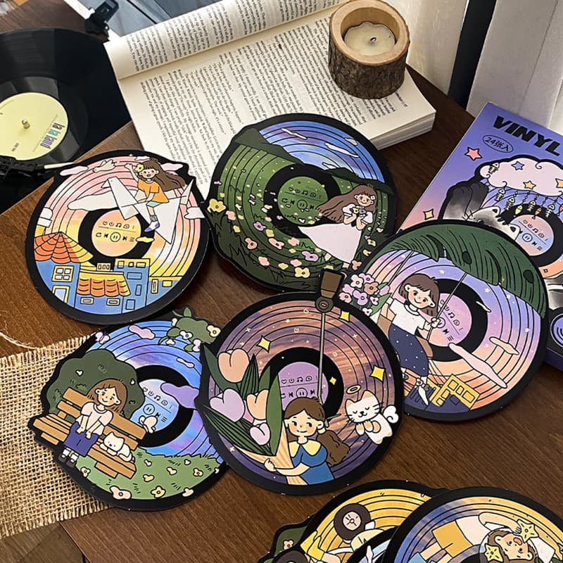 Zaomo's original special-shaped postcards, vinyl records, Sweetheart Dream Series, 24-piece boxed creative DIY gifts