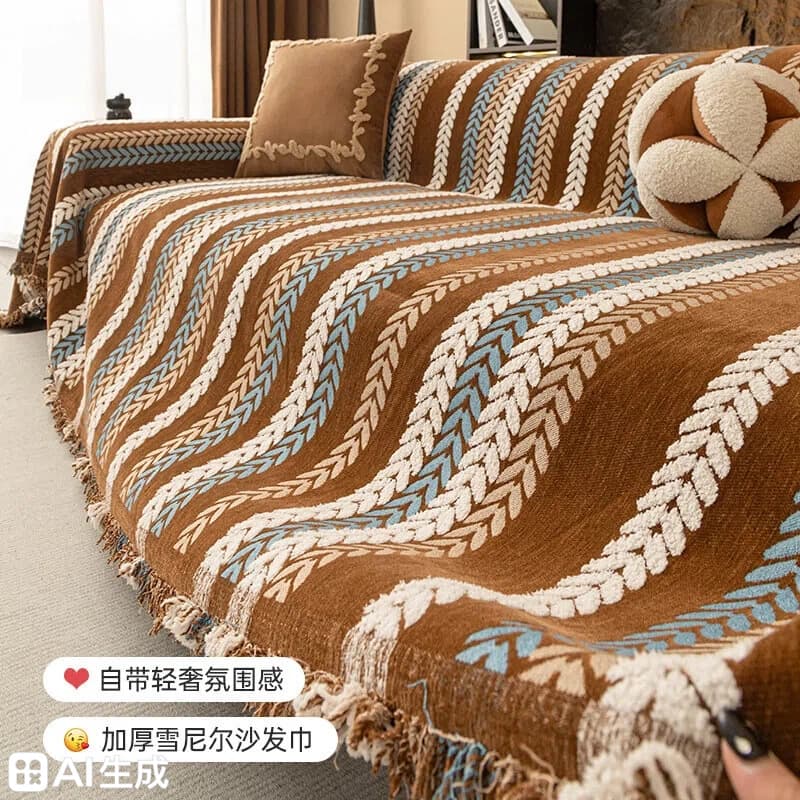 Vintage Style Sofa Cover for Living Room 2026 New Season, All-Season Universal, Light Luxury High-End Feel, Sofa Throw Blanket, Sofa Slipcover