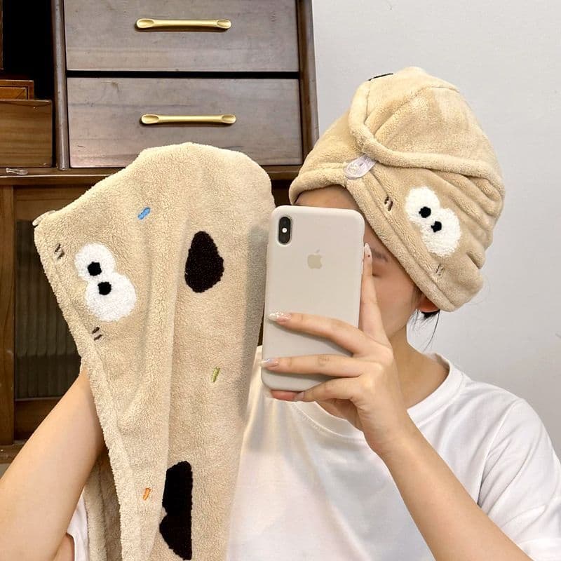 Original Design Dry Hair Cap for Women, Absorbent Double-Layer Thickened Turban, Shampoo and Wipe Hair, Super Quick-Drying Towel Shower Cap