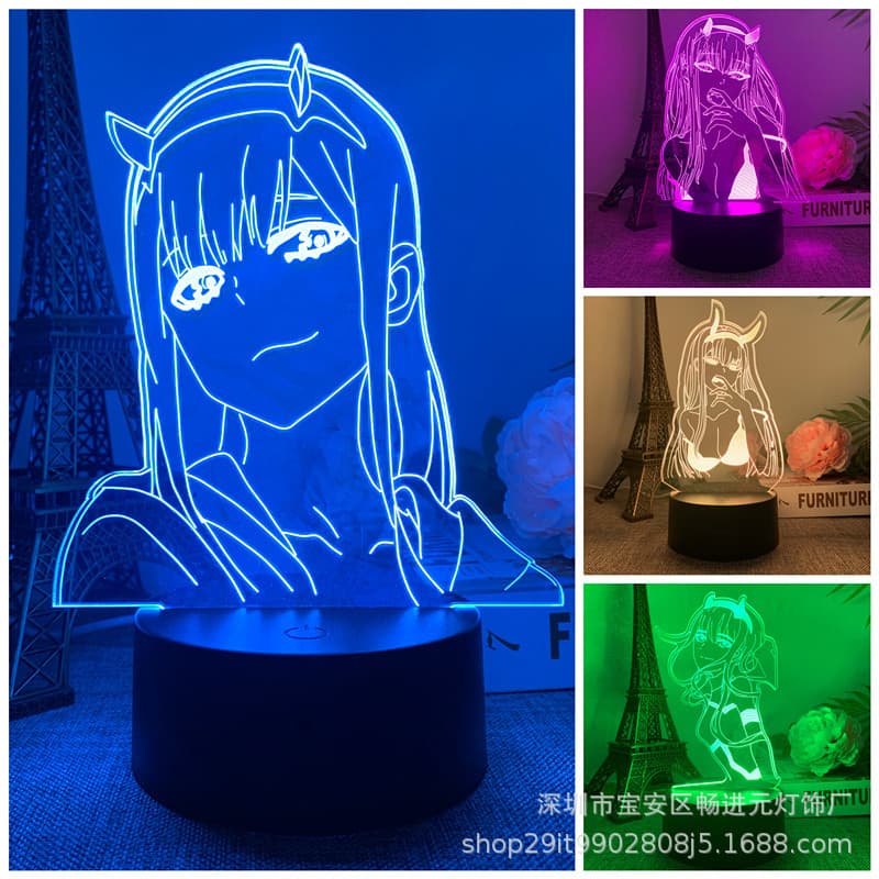 Cross-border Source 3D Night Light Frank Series Remote Control Touch 7-Color Creative LED