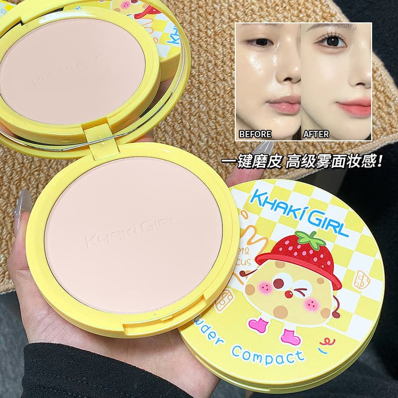 Khaki Girl Cheese Powder Cake Light Veil Radiance Soft Focus Large Capacity Setting Oil Control Long Lasting Sweat Proof Loose Powder Wholesale