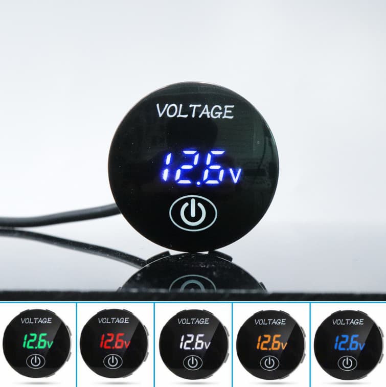 Kaiweige DC12-24V Modified Digital Display DC Digital Voltmeter with Switch Battery Percentage