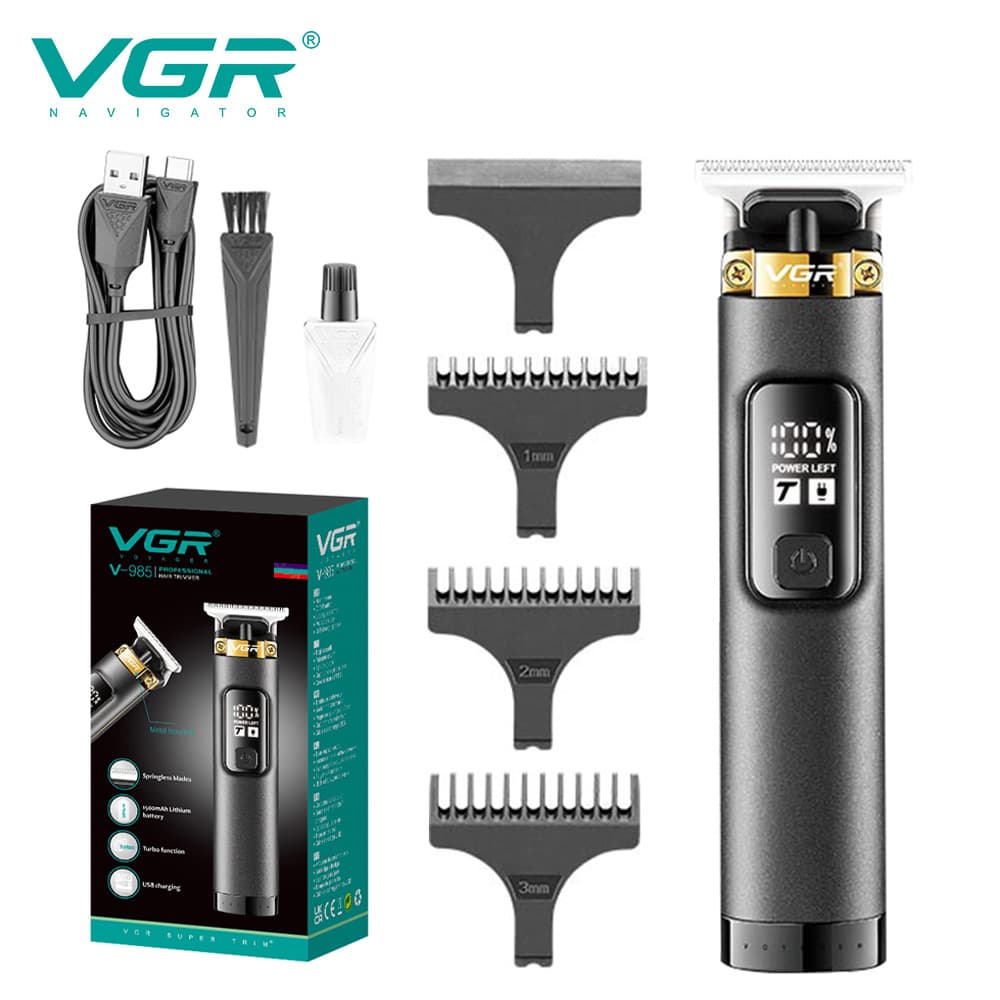 Professional Salon Electric Hair Clipper Digital Display Stainless Steel Carving Hair Trimmer Rechargeable Barber Machine