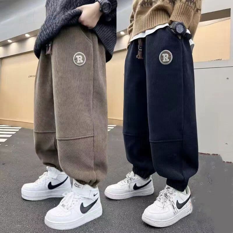 Boys' Pants Spring and Autumn Sweatpants 2025 New Stylish Corduroy Kids Joggers Older Boys Casual Tapered Long Pants