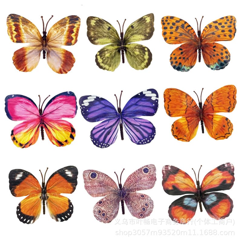 Colorful Artificial Butterfly Flower, Viral Hot-Selling Ancient-Style Headpiece, Hairpin Flower, DIY Wall Decoration, Photography Prop Flower for Shoes and Clothing