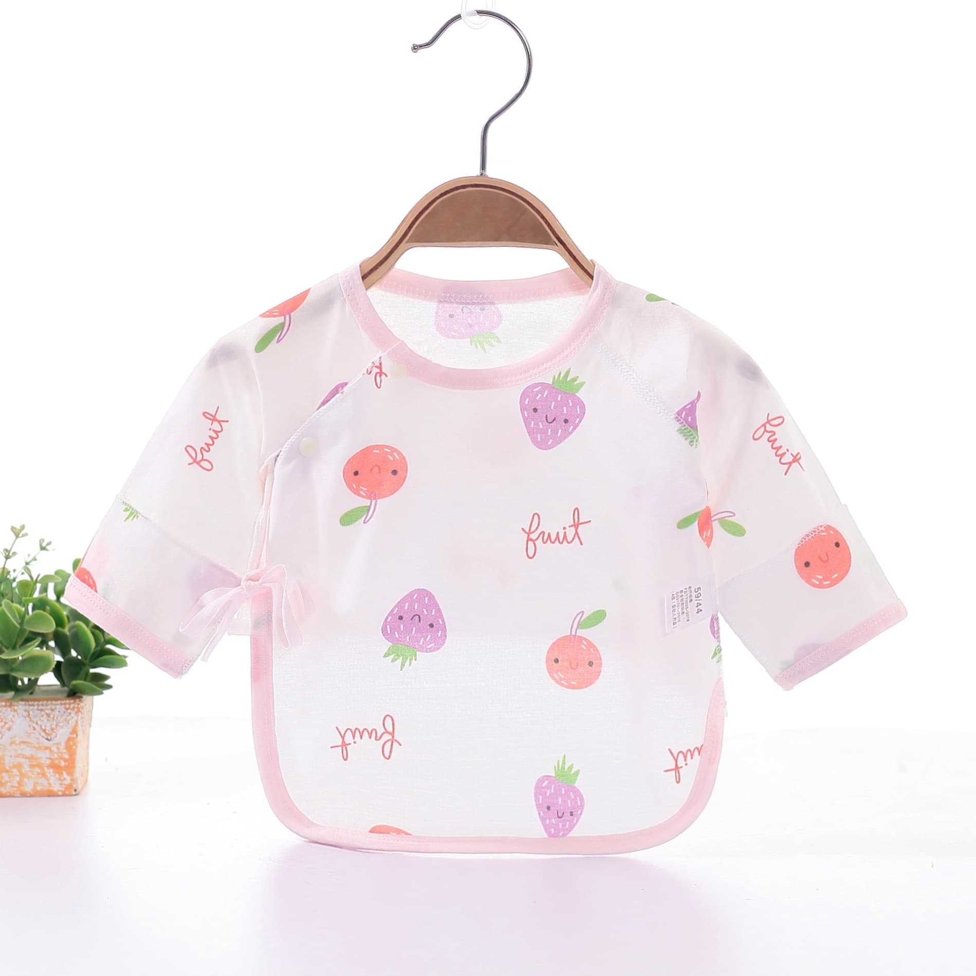 Newborn Pure Cotton Half-Back Top Boneless Baby Shirt Summer Thin Class A Underwear Monk Style