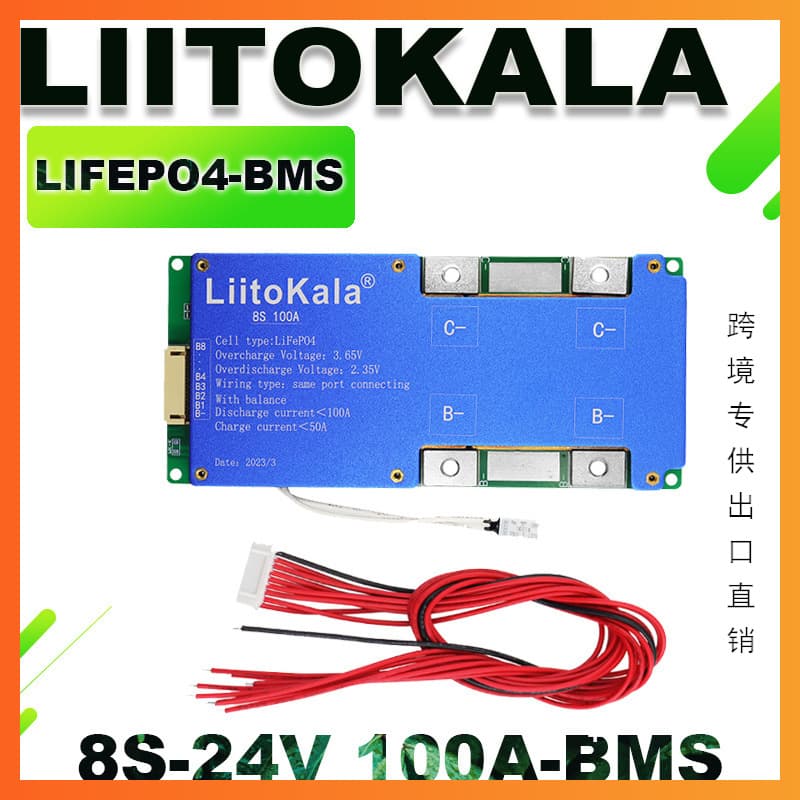 Liitokala 8s 24v 100a Pcm/pcb/bms For 24v Lifepo4 Battery Pack