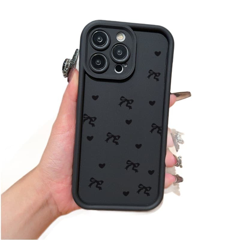 Black Bow Cross-Border Foreign Trade Compatible with Apple 16/15/14 High Bamboo Step Phone Case iPhone 13/12X