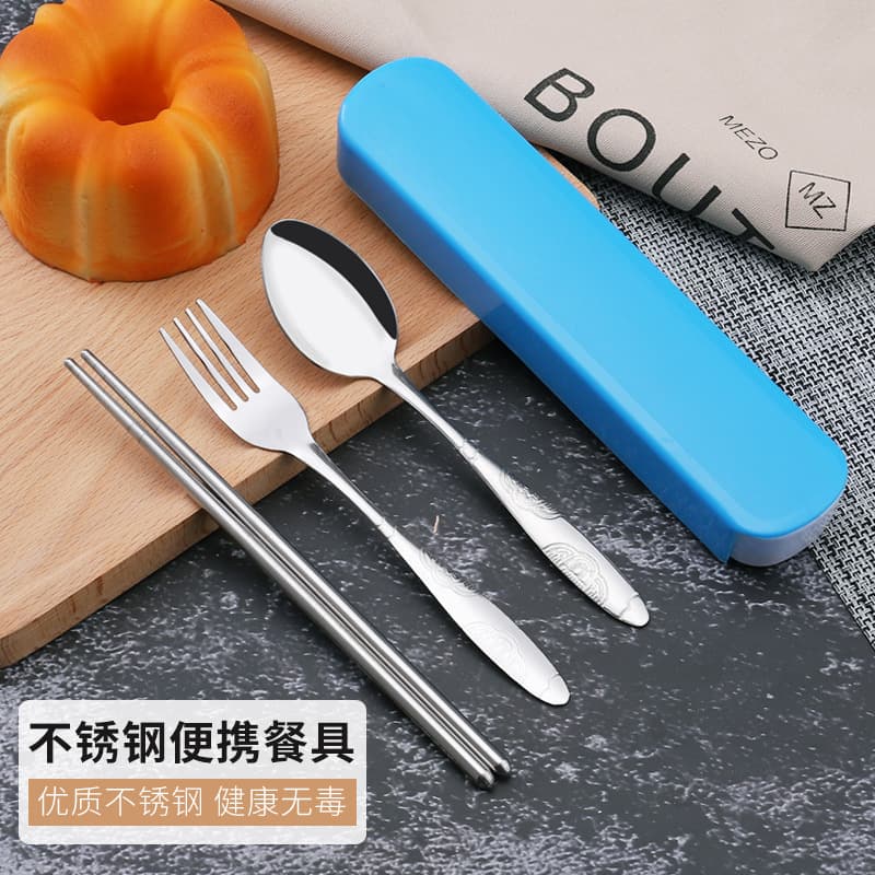 Stainless Steel Tableware Chopstick and Spoon Set, Handy Gift for Events, Creative Promotional Giveaway with Custom Logo Printing