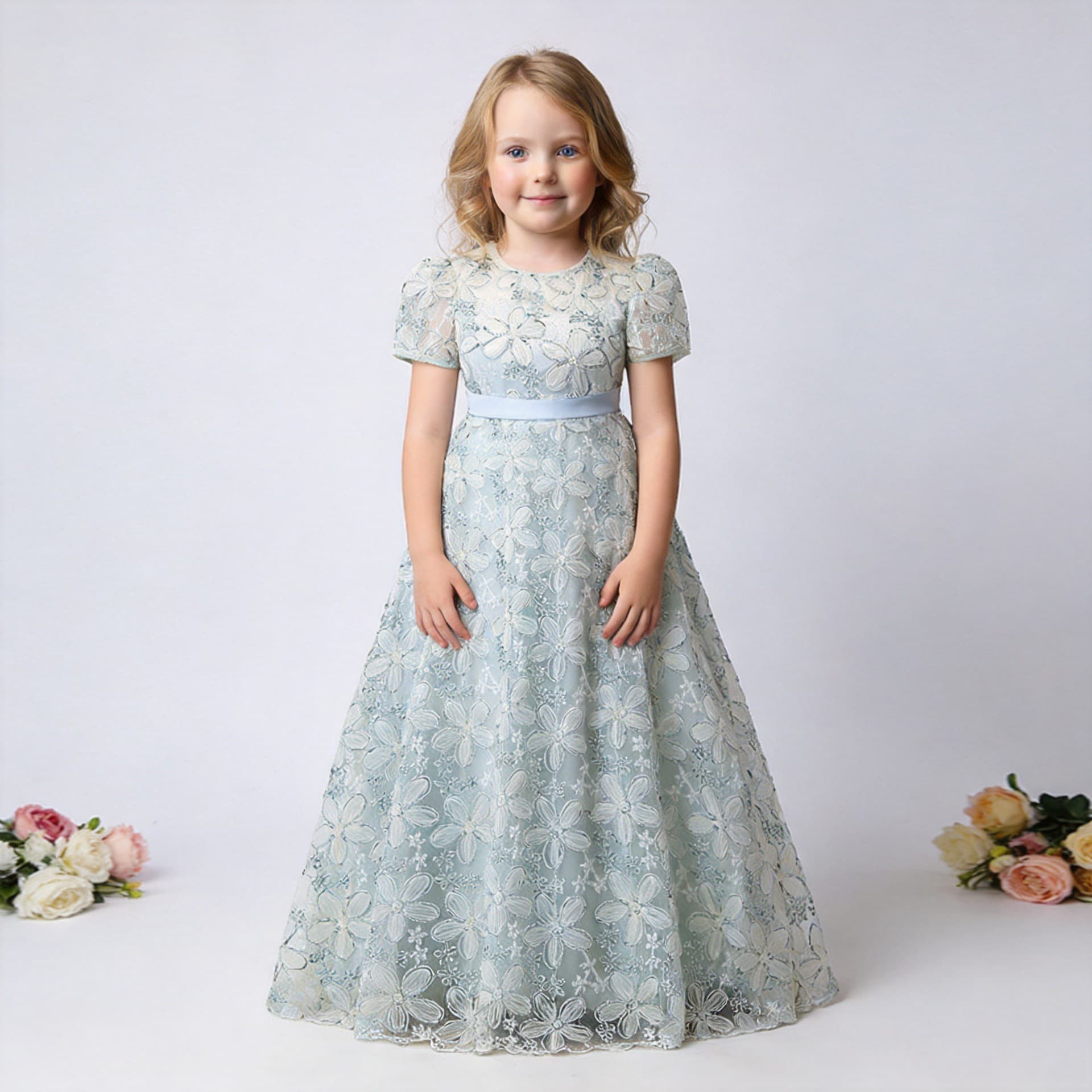 Girls Princess Dress 2026 New Fairy Style Mesh Dress for Big Children with Bow Children's Skirt Summer Cross-border