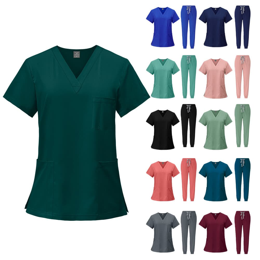 Special Quick-Dry Stretch Scrub Top Doctor Short-Sleeve Workwear Women's Hospital Operating Room Two-Piece Scrub Set