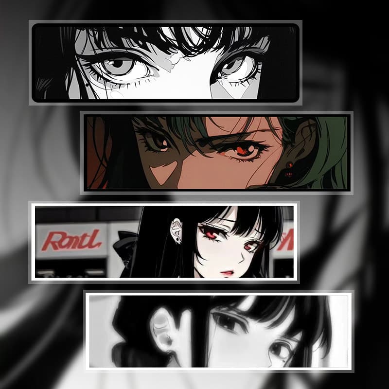 Reflective Car Sticker JDM Anime Eyes Otaku Girl Look Electric Motorcycle Computer Case Decoration Itasha Sticker