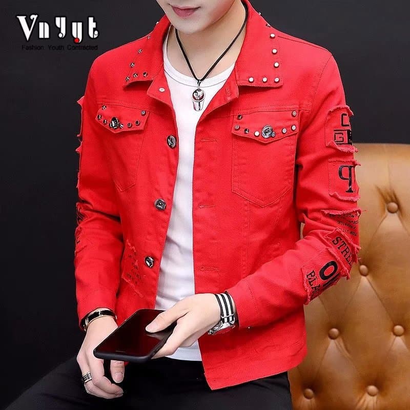 2025 Men's Spring Korean Denim Jacket Trendy Slim and Handsome Autumn and Winter Baseball Jacket Versatile Casual Clothes