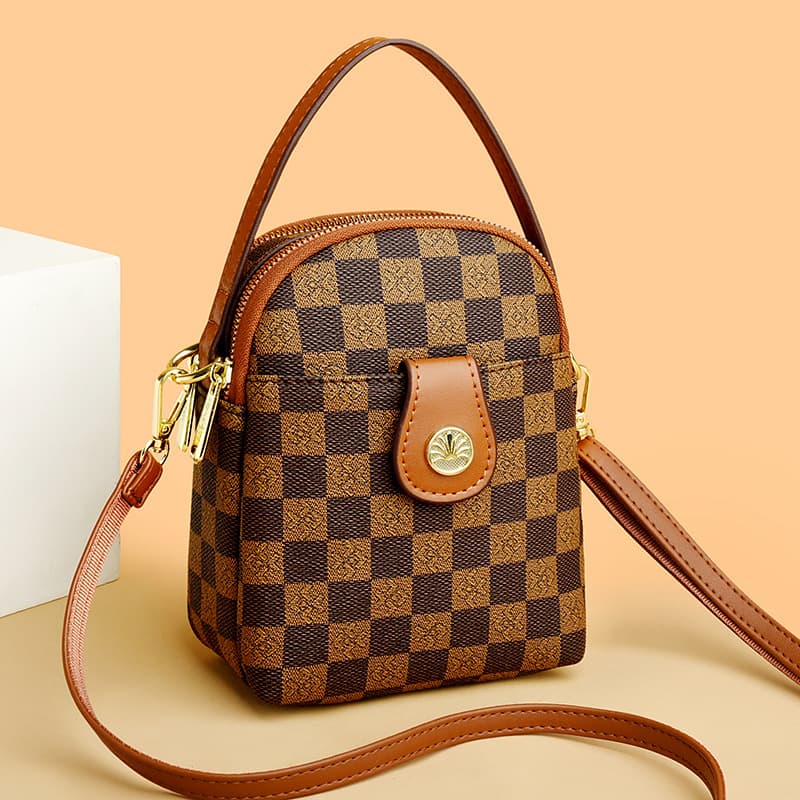 Clearance Mid-Aged Women's Mommy Bag Checkered Bag Autumn Style Women's Versatile Phone Bag Lightweight Shoulder Crossbody Bag