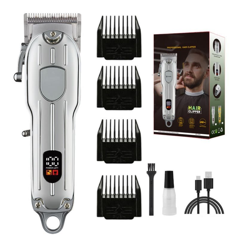 Hot-Selling All-Metal Men's Hair Clippers, High-Power Electric Trimmer for Home or Salon Use