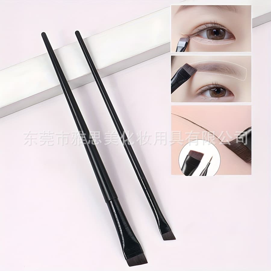 2 Ultra-Thin Blade Eyeliner Brushes with Soft Makeup Brush Set, Portable Eyebrow Brush and Multi-Function Beauty Tool