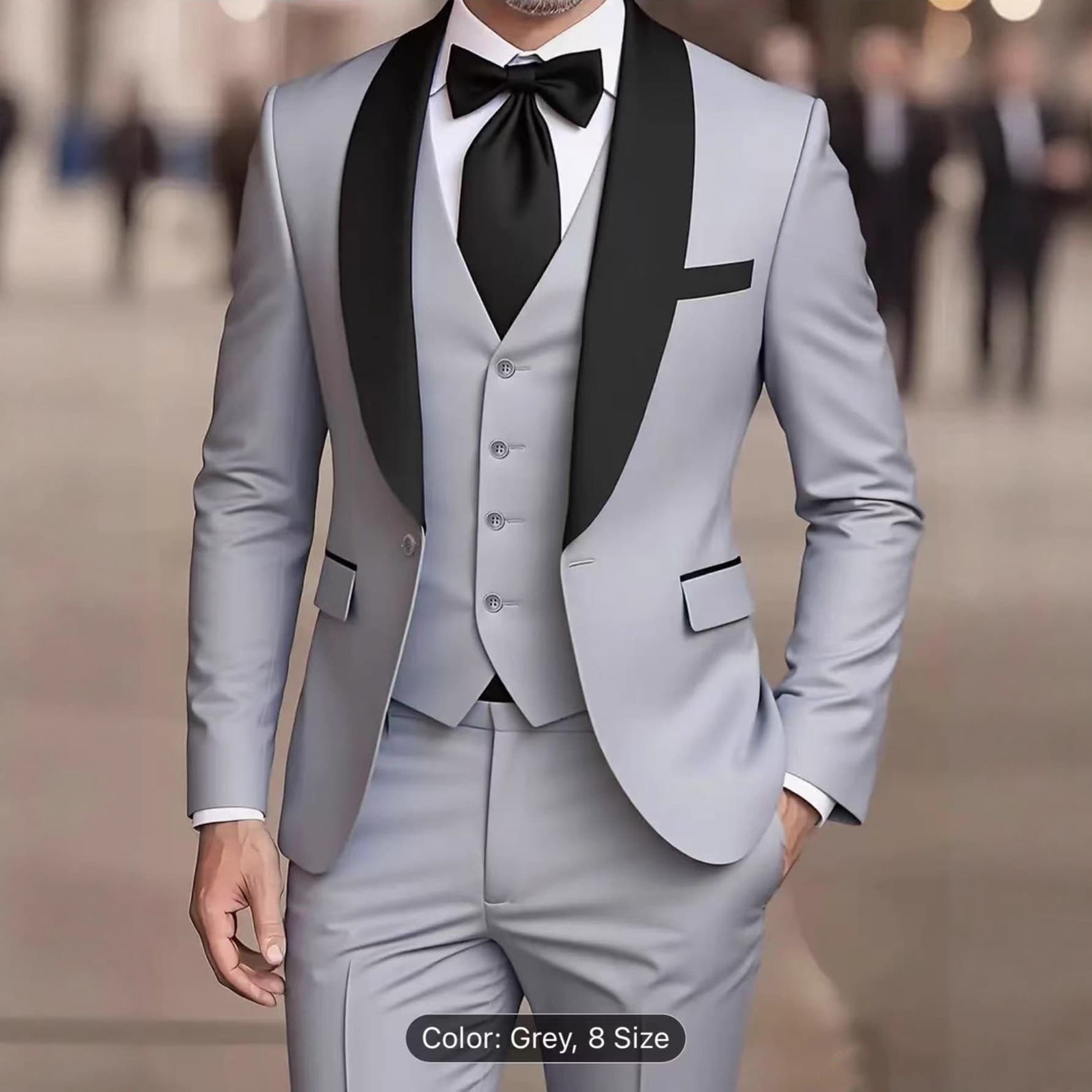 Cross-border Temu Men's Wedding Banquet Formal Suit Three-Piece Set Best Man Business Suit Set Tuxedo Wholesale