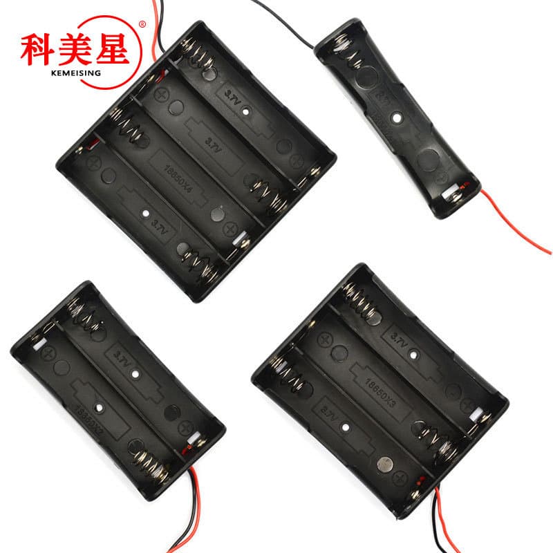 18650 Battery Holder Lithium Battery 1/2/3/4 Cell 18650 Battery Case with Wire Series Connection