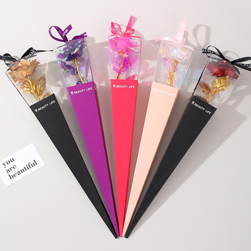 Valentine's Day Artificial Rose Single Stem Flower Gift Box Premium Feel Export Eternal Flower Box DIY Craft Wholesale
