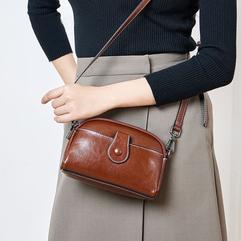 Genuine Leather Small Bag for Women Spring/Summer 2026 New Trendy Fashion Hot Style Versatile Single Shoulder Crossbody Bag