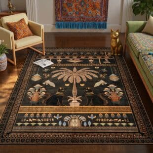 Cross-border Crystal Velvet Carpet Indian Retro Cat Easy to Clean Cold-Proof Water-Absorbent Carpet Soft Stain-Resistant Carpet Living Room