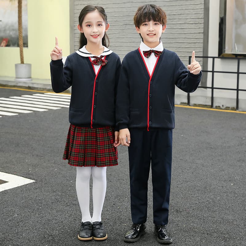 Shenzhen School Uniform Four-Piece Winter Set Shirt Sweater Primary School Class Uniform Shenzhen Primary School Uniform Drop Shipping