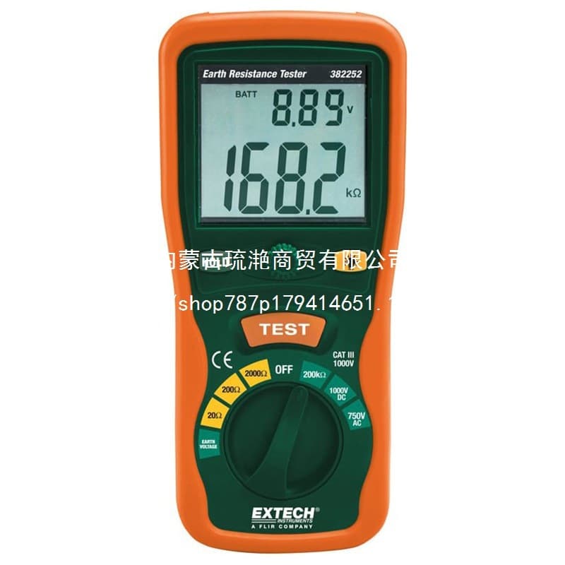 Extech 382252 Ground Resistance Tester Kit 3-Pole/4-Pole Measurement