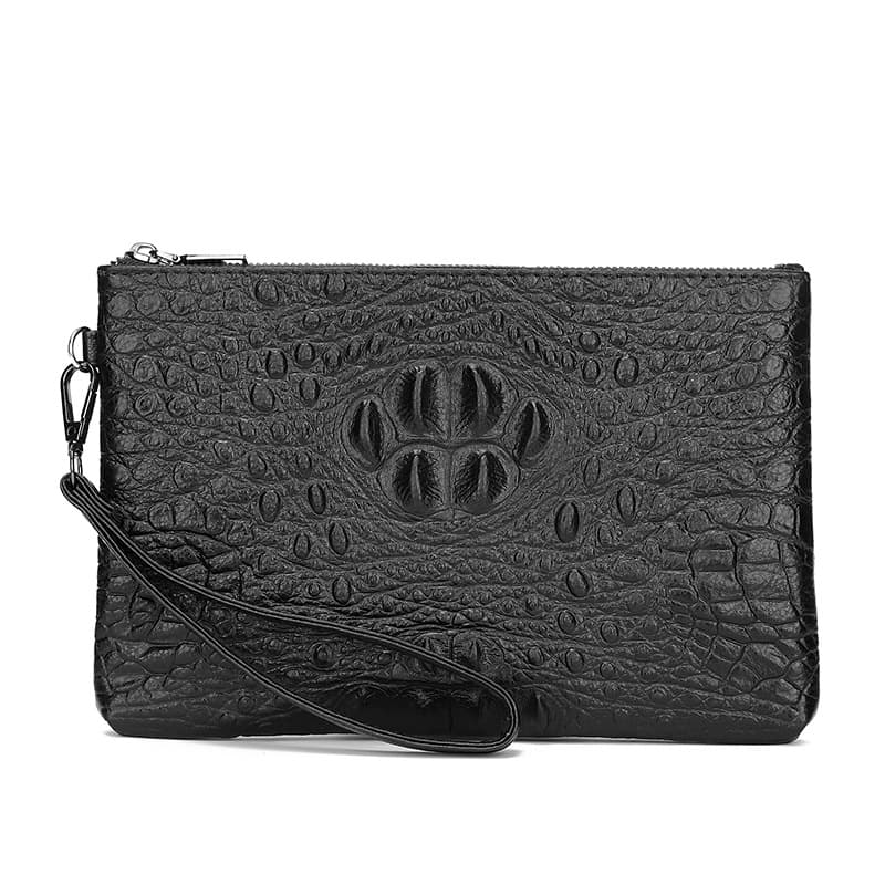 Cross-border Top-layer PU Men's Handbag Crocodile Texture Clutch Bag Genuine Leather Casual Bag Handheld Wallet Cowhide Wallet