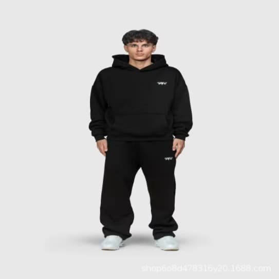 Cross-border foreign trade simple solid color personalized printing fashion versatile hoodie suit men and women American trendy sweatshirts